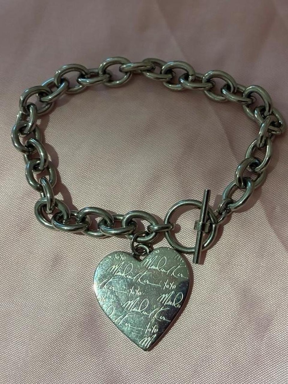 Vintage Michael Kors Rhinestone Heart Toggle Bracelet - Women's Jewelry